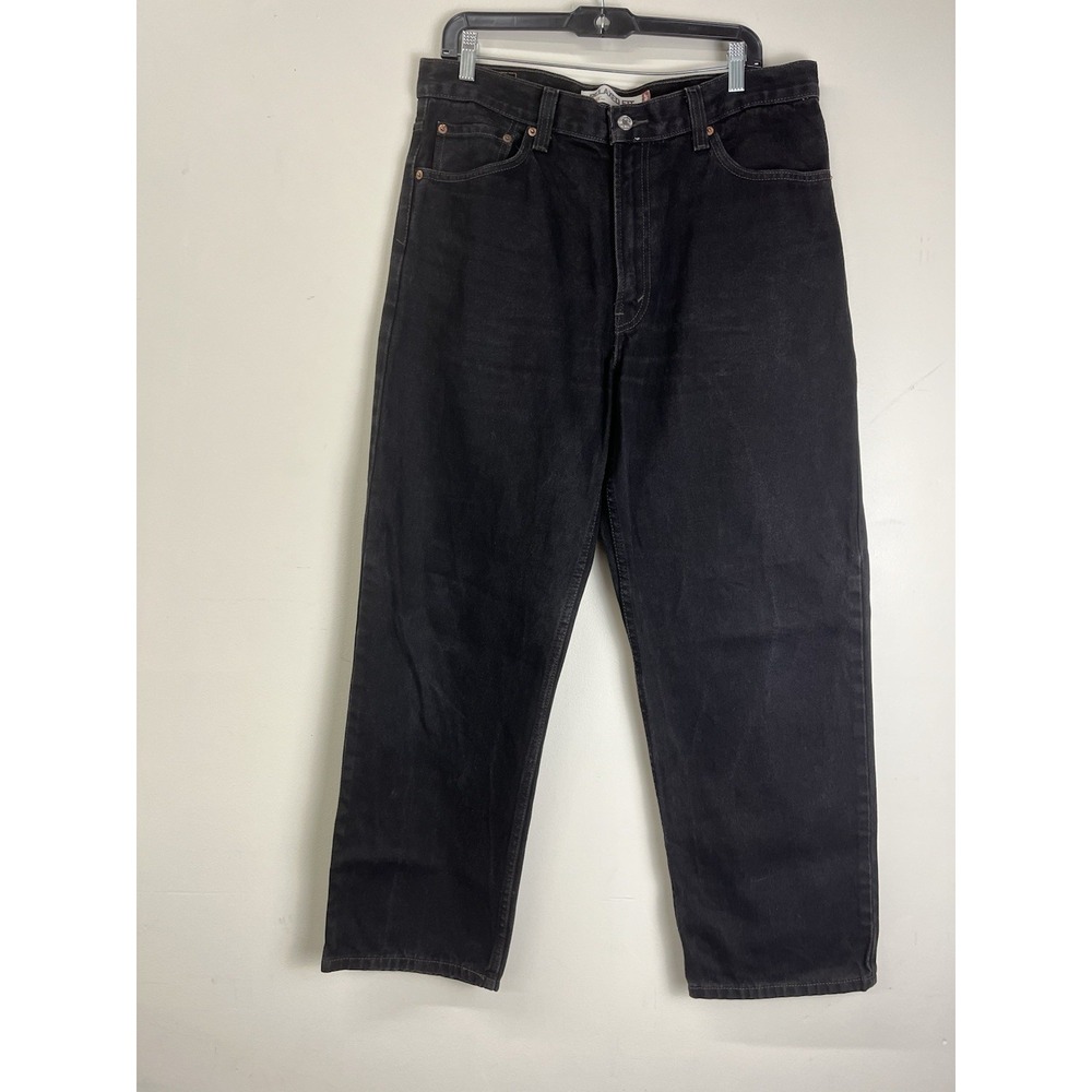 Levi's 550 Men's Relaxed Fit Black Jeans 36x30 Y2K Vintage Lesotho Cotton Denim